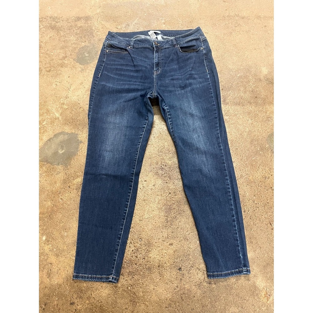 Lane Bryant Curvy Fit Skinny Jeans Womens 18 Blue Denim Cotton Stretch High Rise